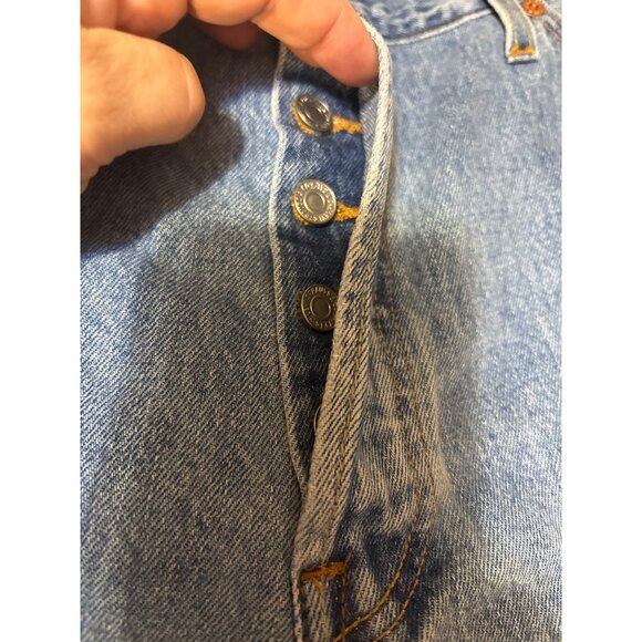 Re/Done Levis Denim Shorts Womens 31 Blue High Rise Cutoff Button Fly Made USA - Picture 4 of 6